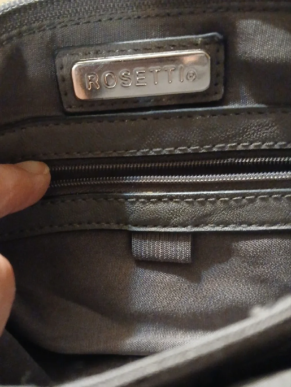 Rosetti Light Gray Crossbody Bag with Front Pockets